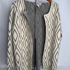 Olivers Diamond Pattern Cardigan - Cream and Black